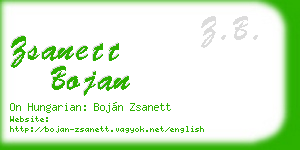 zsanett bojan business card
